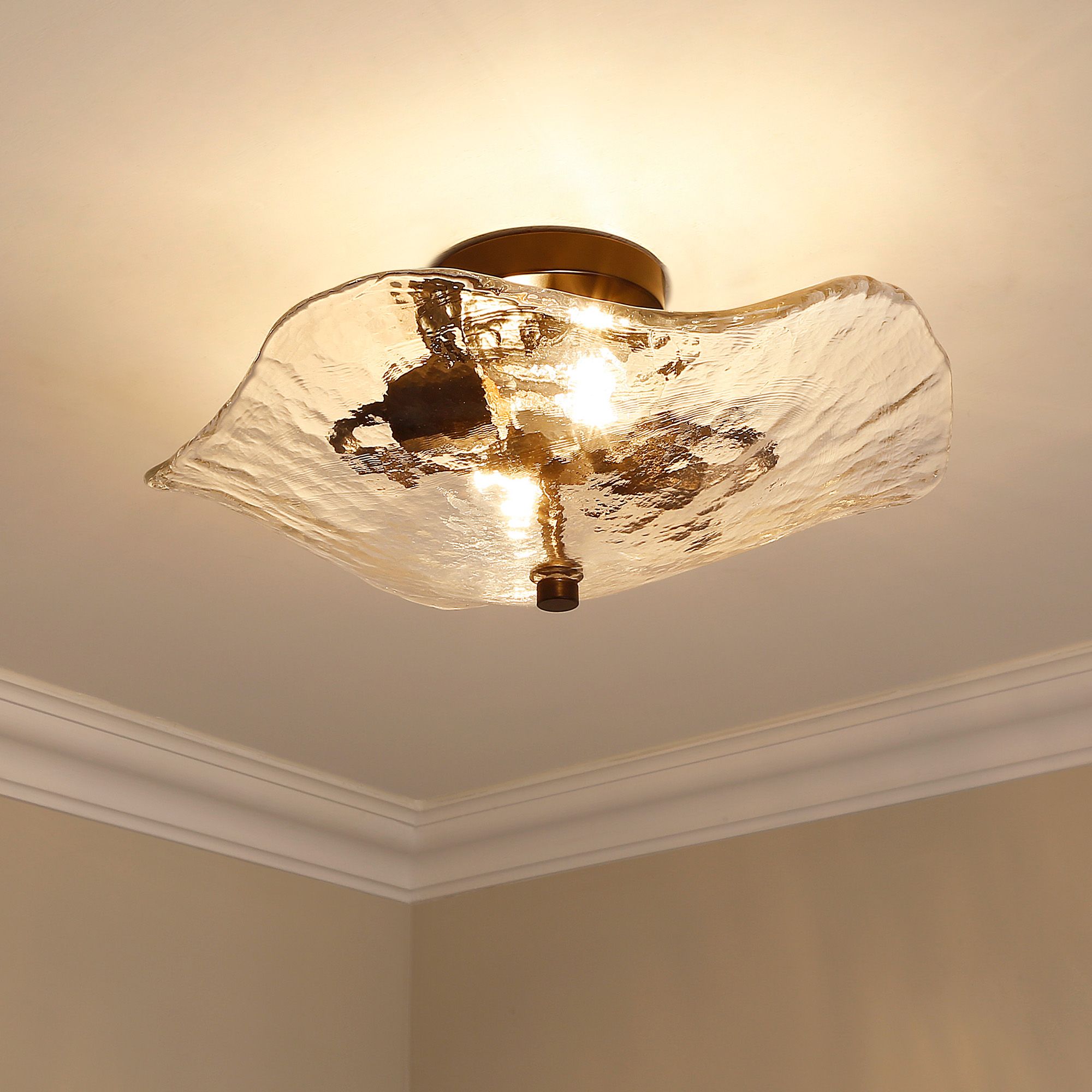 Image 7 Golden Lighting Samara 15 1/2" Wide 2-Light Water Glass Ceiling Light more views