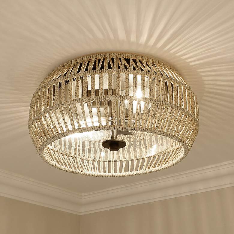 Image 1 Golden Lighting Seabrooke 14 1/2" Summer Sands Outdoor Ceiling Light