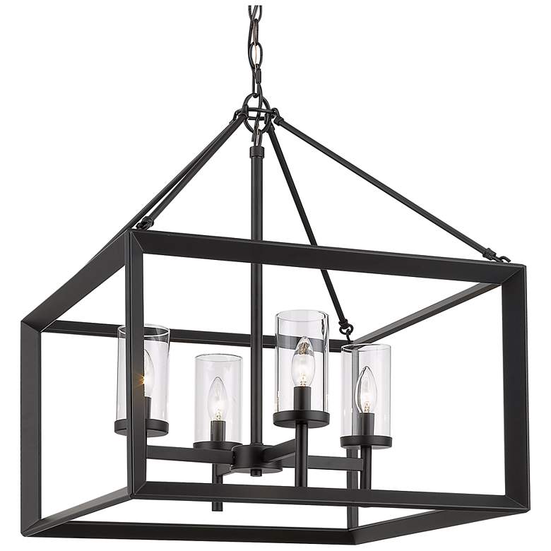 Image 1 Golden Lighting Smyth 21" Wide Matte Black 4-Light Chandelier
