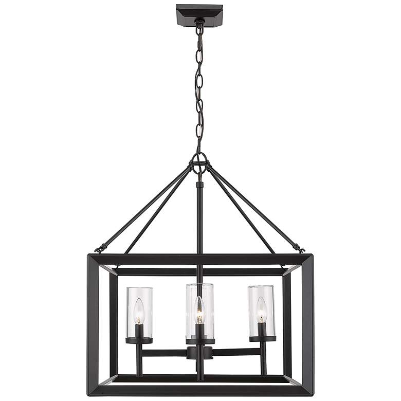 Image 3 Golden Lighting Smyth 21 inch Wide Matte Black 4-Light Chandelier more views