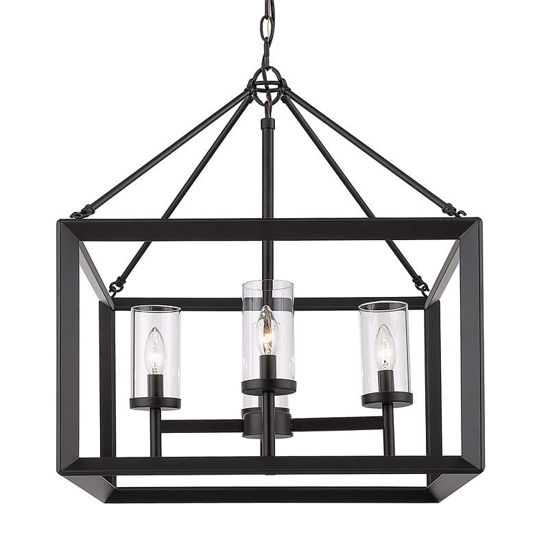 Image 5 Golden Lighting Smyth 21 inch Wide Matte Black 4-Light Chandelier more views