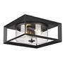5_Golden Lighting Smyth Black 13 1/4" Seeded Glass Porch Ceiling Light more views