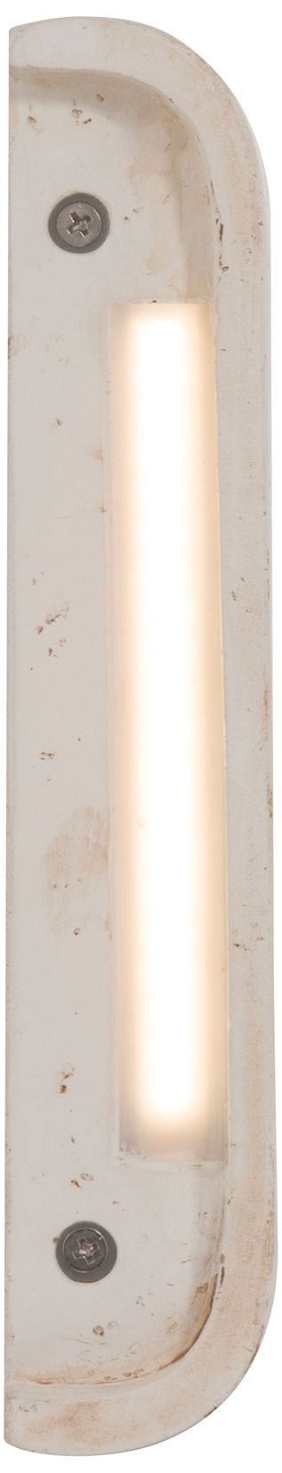 Image 3 Golden Lighting Stela Integrated LED 9in Outdoor Wall in White Travertine more views