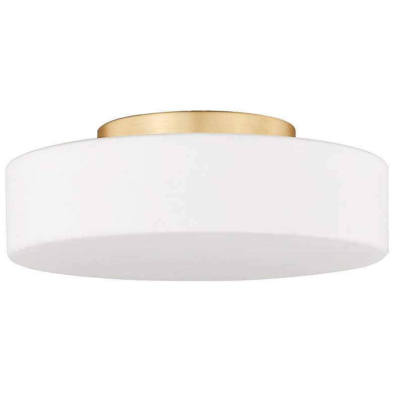 Image 2 Golden Lighting Toli 12" Champagne and Opal Glass LED Ceiling Light