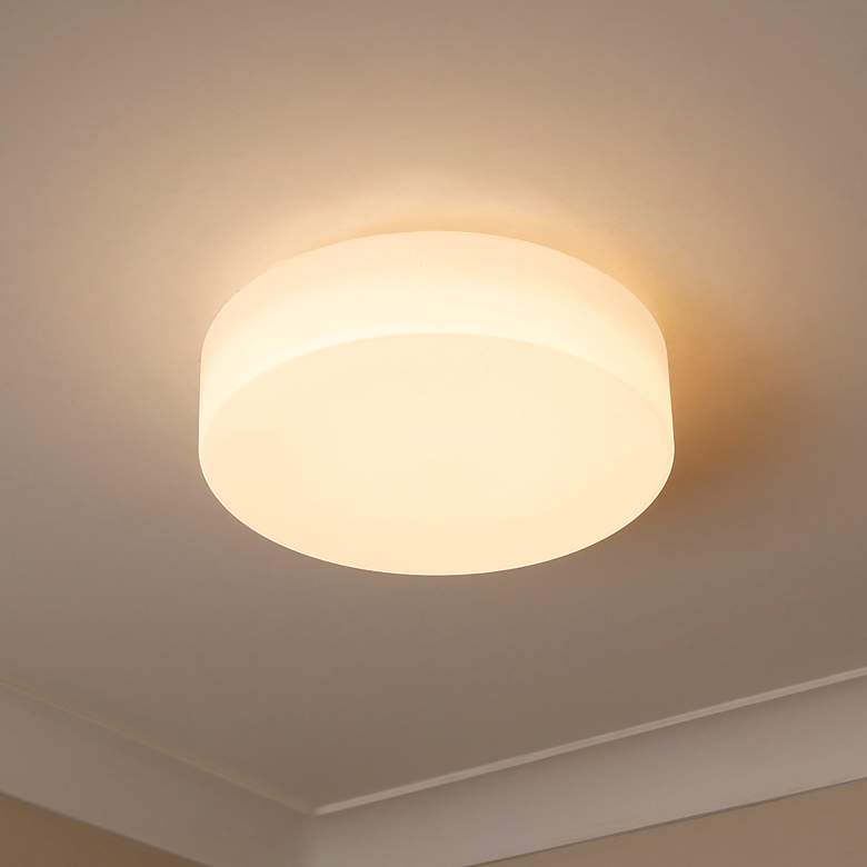 Image 1 Golden Lighting Toli 12" Champagne and Opal Glass LED Ceiling Light