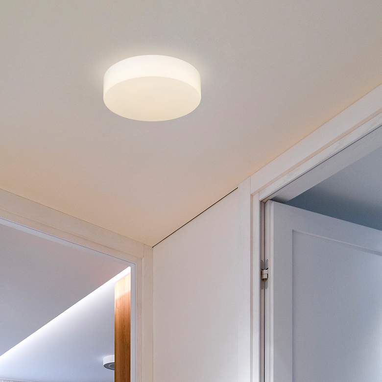 Image 3 Golden Lighting Toli 12" Champagne and Opal Glass LED Ceiling Light more views