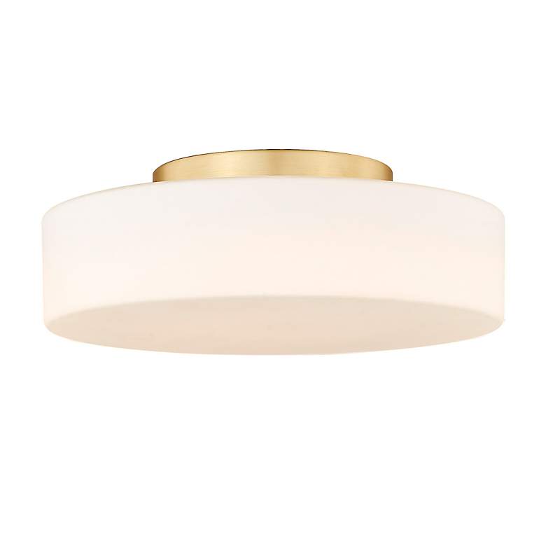 Image 4 Golden Lighting Toli 12" Champagne and Opal Glass LED Ceiling Light more views