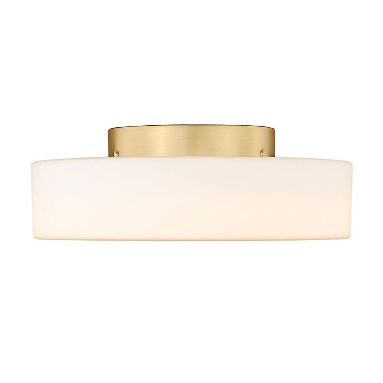 Image 6 Golden Lighting Toli 12" Champagne and Opal Glass LED Ceiling Light more views