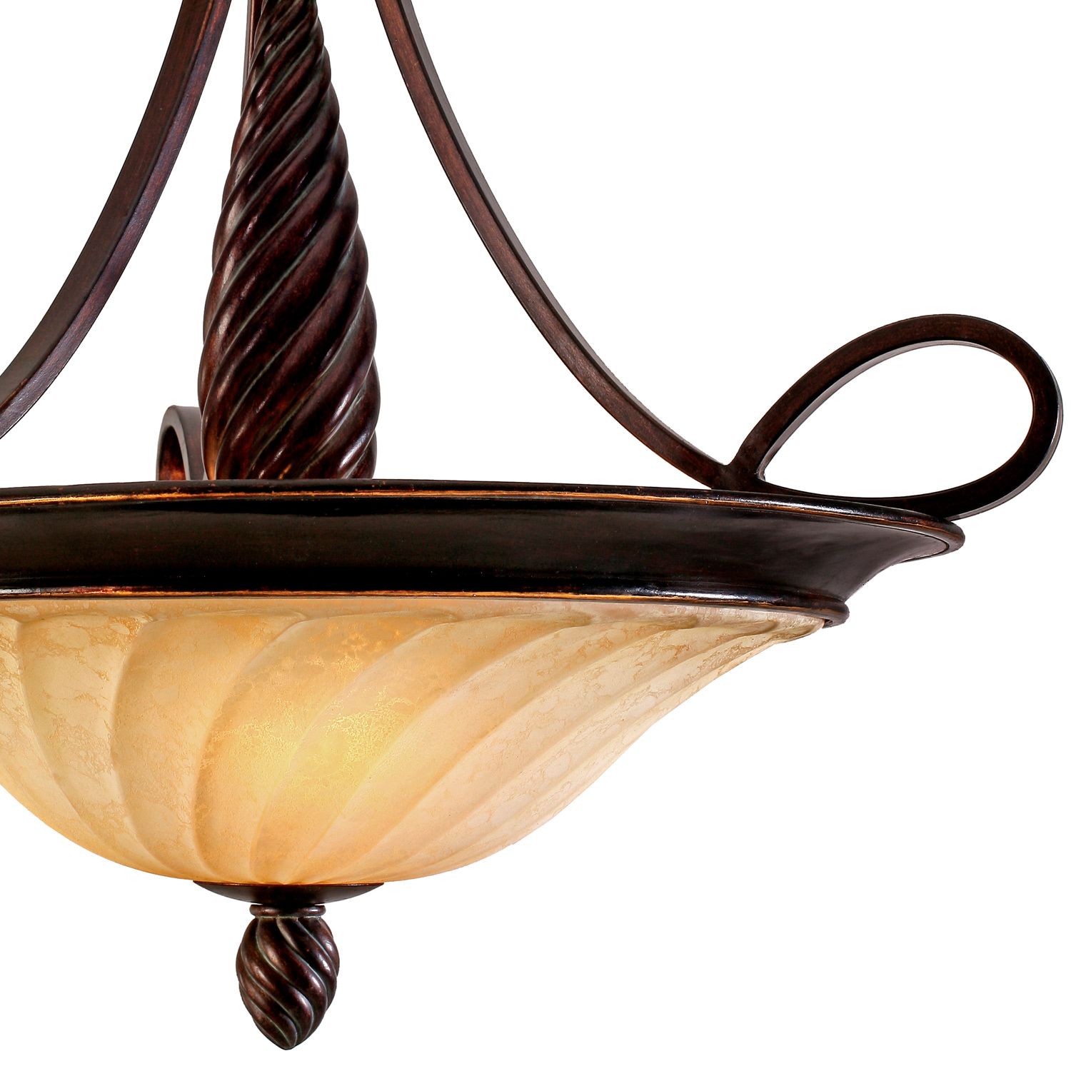 Image 3 Golden Lighting Torbellino 23 1/4" Bronze and Ivory Glass Bowl Pendant more views
