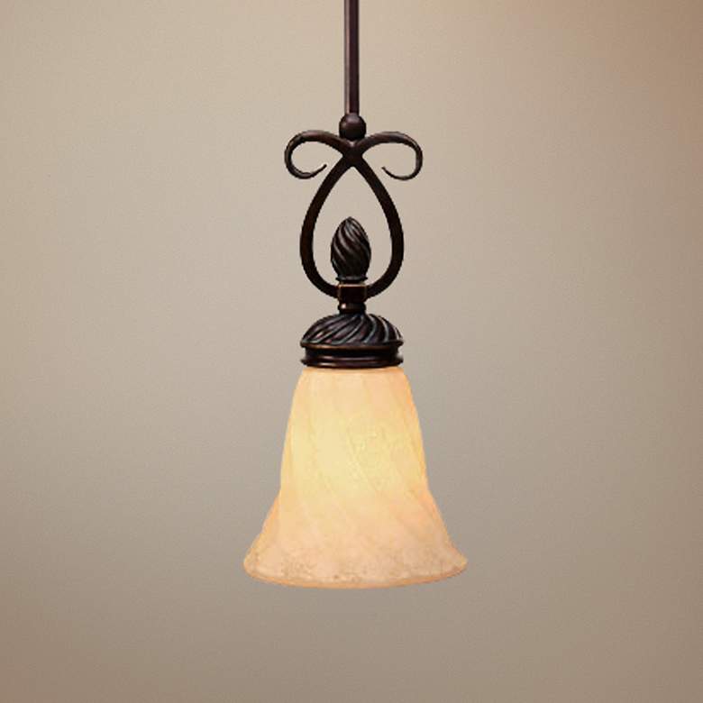 Image 1 Golden Lighting Torbellino 6" Wide Cordoban Bronze Mini Pendant Light