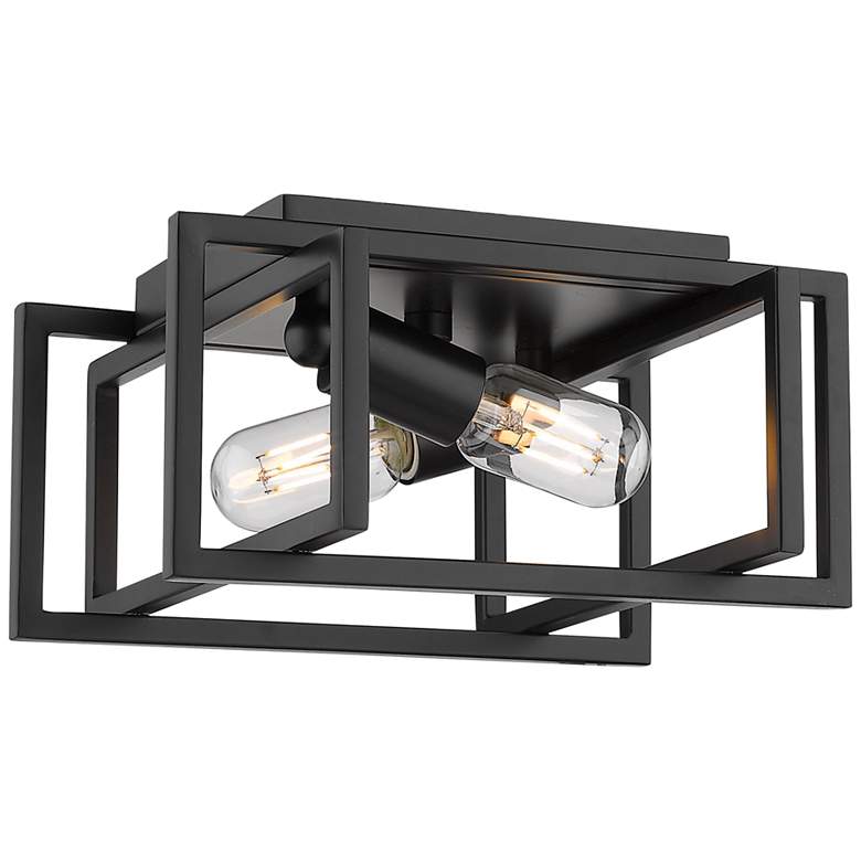 Image 4 Golden Lighting Tribeca 11 1/2" Wide Matte Black 2-Light Ceiling Light more views
