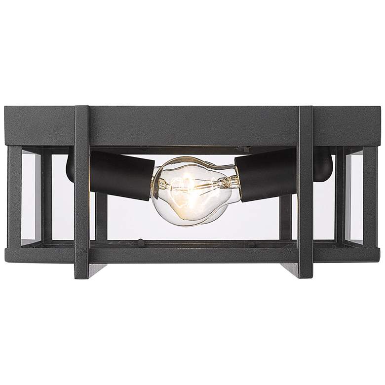 Image 4 Golden Lighting Tribeca 13" Square Black UV Outdoor Ceiling Light more views