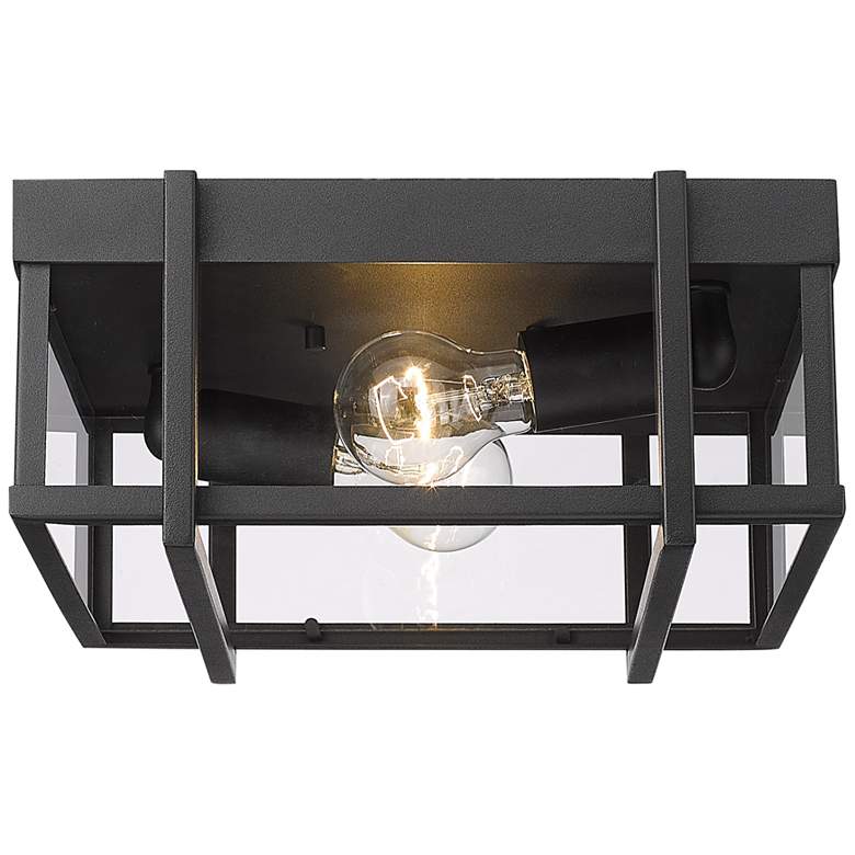 Image 5 Golden Lighting Tribeca 13" Square Black UV Outdoor Ceiling Light more views