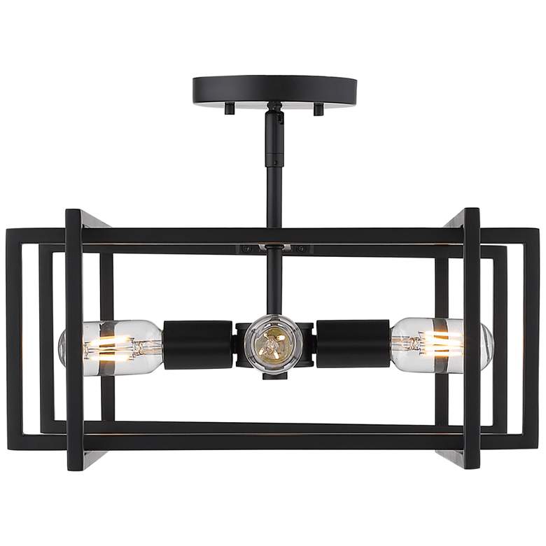 Image 1 Golden Lighting Tribeca 15 1/2" Wide Matte Black 4-Light Ceiling Light