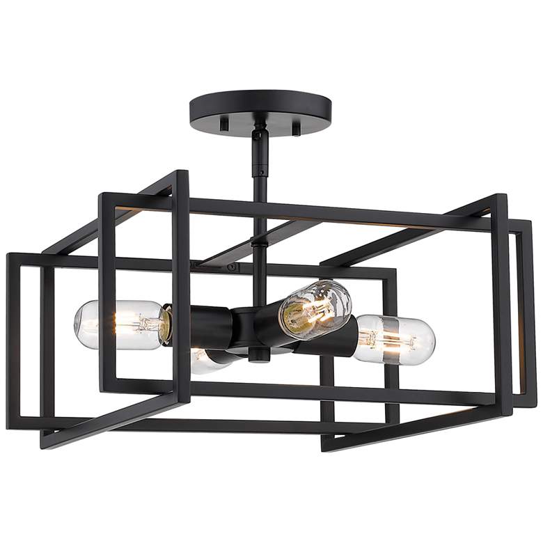 Image 3 Golden Lighting Tribeca 15 1/2" Wide Matte Black 4-Light Ceiling Light more views