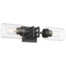 Golden Lighting Tribeca 19" Wide Matte Black 2-Light Wall Sconce