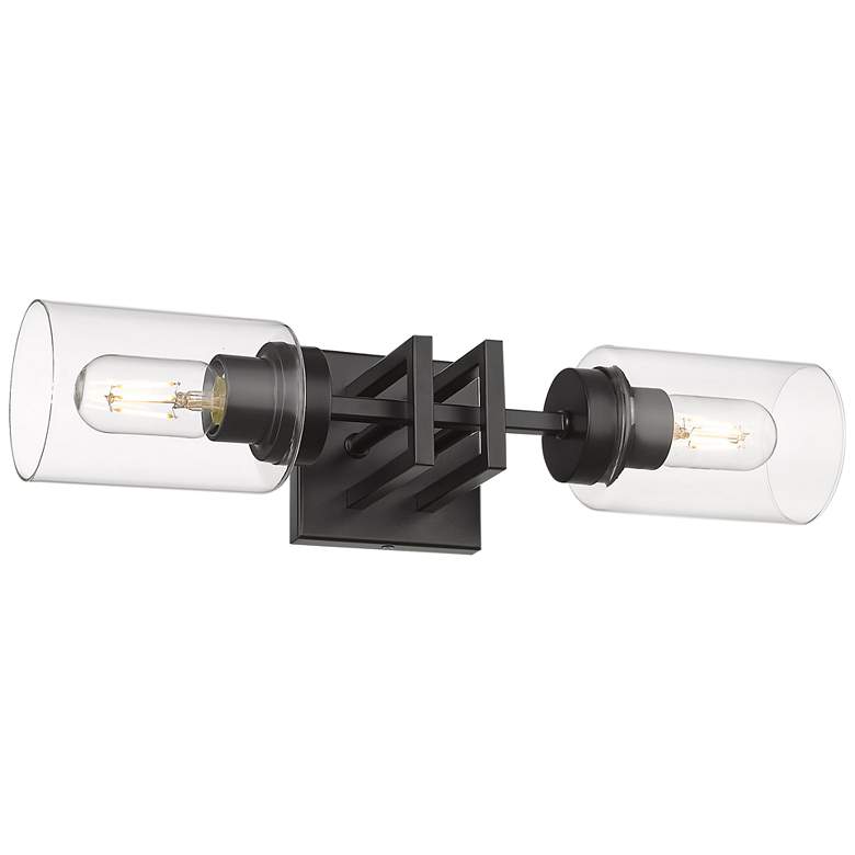 Image 5 Golden Lighting Tribeca 19" Wide Matte Black 2-Light Wall Sconce more views