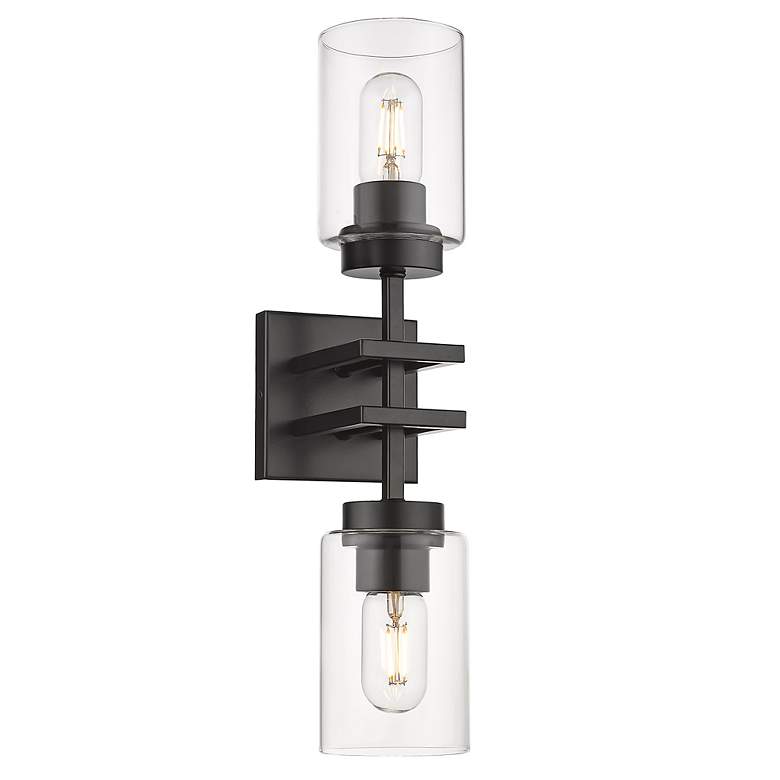Image 7 Golden Lighting Tribeca 19" Wide Matte Black 2-Light Wall Sconce more views