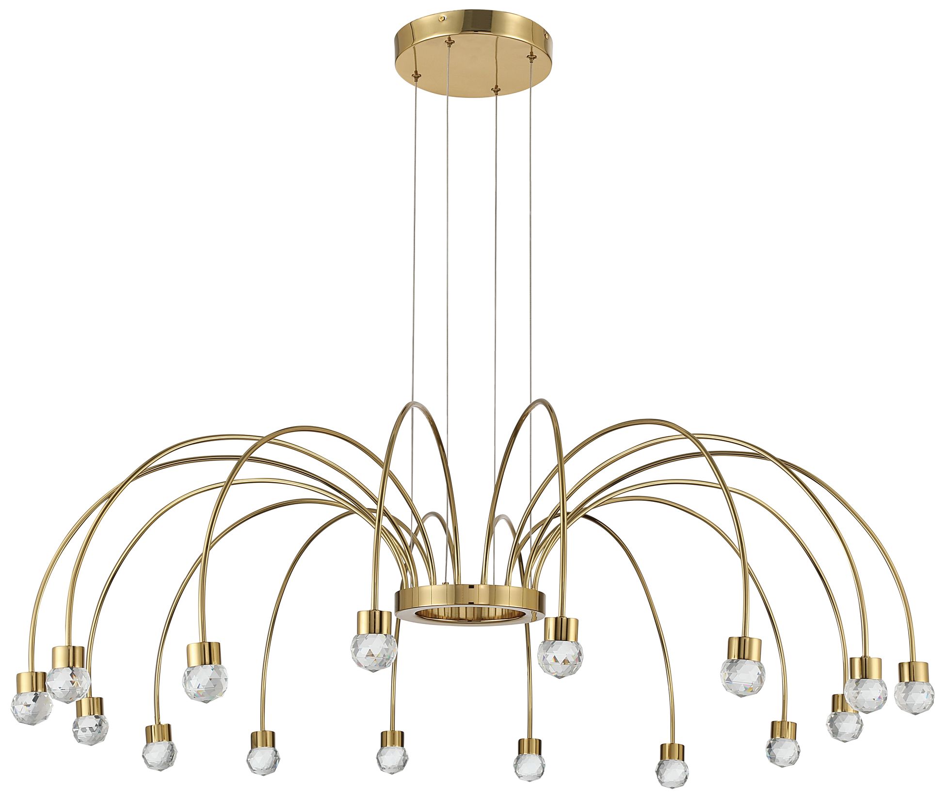Image 2 Golden Lighting Vario Integrated LED 16 light Chandelier Gold more views