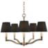Golden Lighting Waverly 25" Aged Brass Silken Black Shade Chandelier