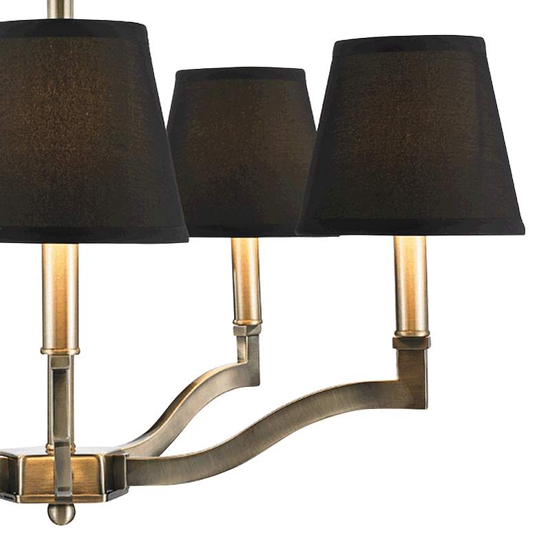 Image 3 Golden Lighting Waverly 25" Aged Brass Silken Black Shade Chandelier more views
