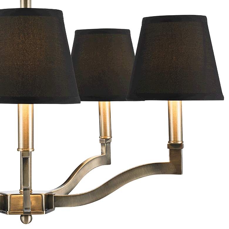 Image 3 Golden Lighting Waverly 25 inch Aged Brass Silken Black Shade Chandelier more views