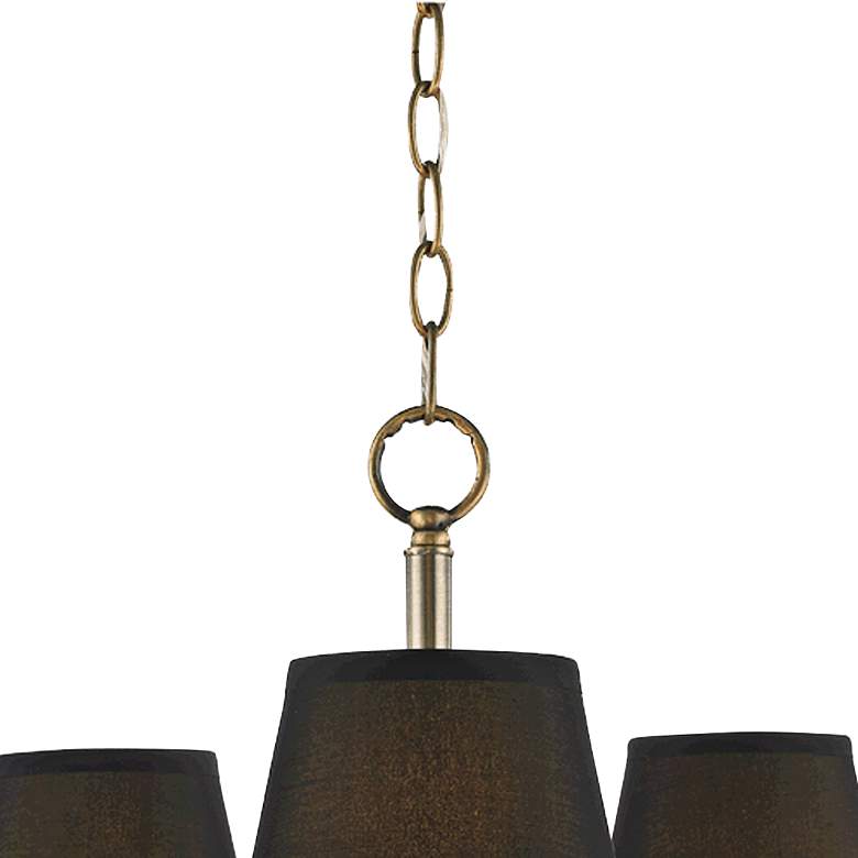Image 4 Golden Lighting Waverly 25" Aged Brass Silken Black Shade Chandelier more views