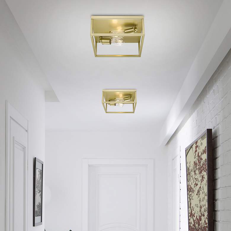 Image 7 Golden Lighting Wesson 12" Wide Olympic Gold 2-Light Ceiling Light more views