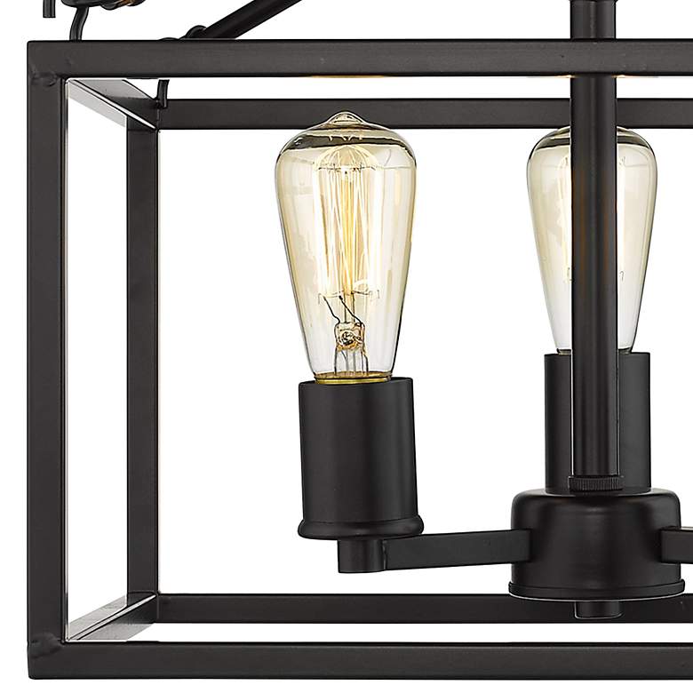 Image 4 Golden Lighting Wesson 14" Matte Black Square 3-Light Ceiling Light more views