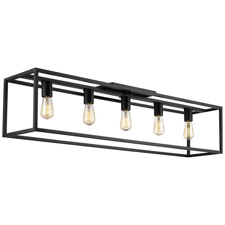 Image 2 Golden Lighting Wesson 41" Wide Matte Black 5-Light Ceiling Light