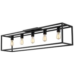 Golden Lighting Wesson 41" Wide Matte Black 5-Light Ceiling Light
