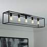 1_Golden Lighting Wesson 41" Wide Matte Black 5-Light Ceiling Light