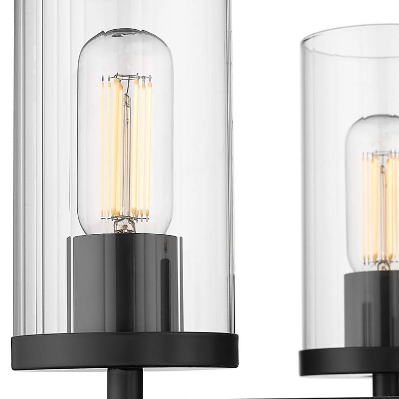 Image 3 Golden Lighting Winslett 19 1/2" Matte Black Clear Glass Chandelier more views