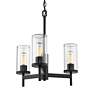 3_Golden Lighting Winslett 19 1/2" Matte Black Clear Glass Chandelier more views
