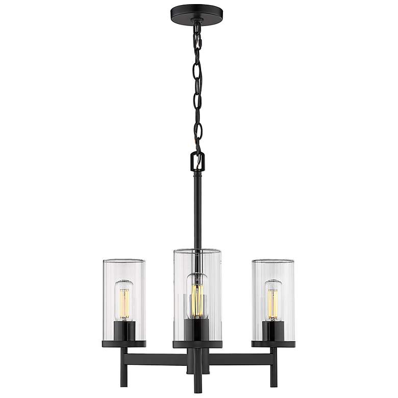Image 5 Golden Lighting Winslett 19 1/2" Matte Black Clear Glass Chandelier more views