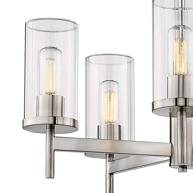 Image 4 Golden Lighting Winslett 23 3/4" 5-Light Pewter Clear Glass Chandelier more views