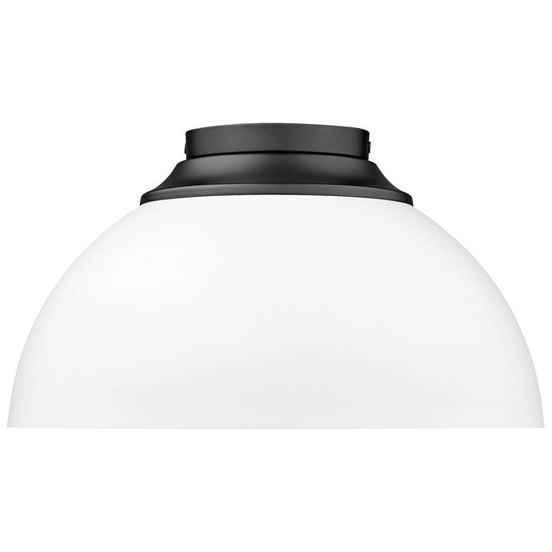 Image 5 Golden Lighting Zoey 13 3/4" Matte Black and White Bowl Ceiling Light more views