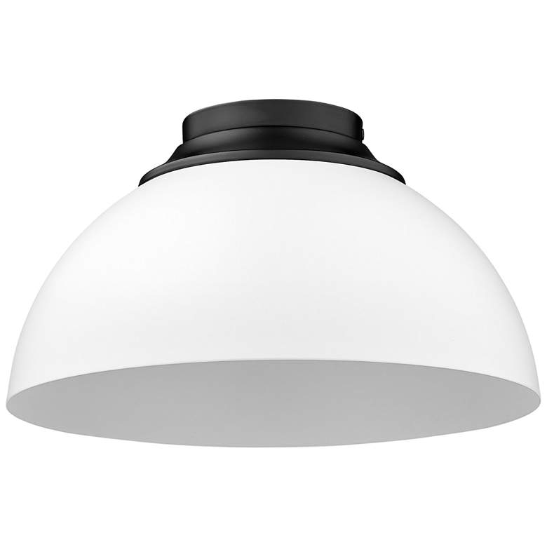Image 6 Golden Lighting Zoey 13 3/4" Matte Black and White Bowl Ceiling Light more views