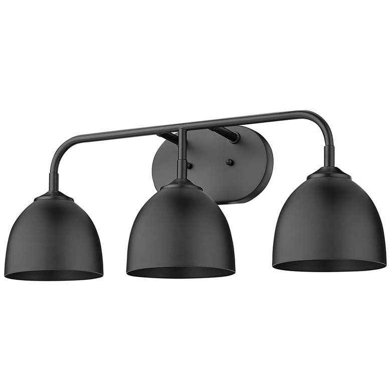 Image 6 Golden Lighting Zoey 24 1/2" Modern Matte Black 3-Light Bath Light more views