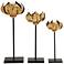 Golden Lotus 3-Size Tall Iron Candle Holder 3-Piece Set