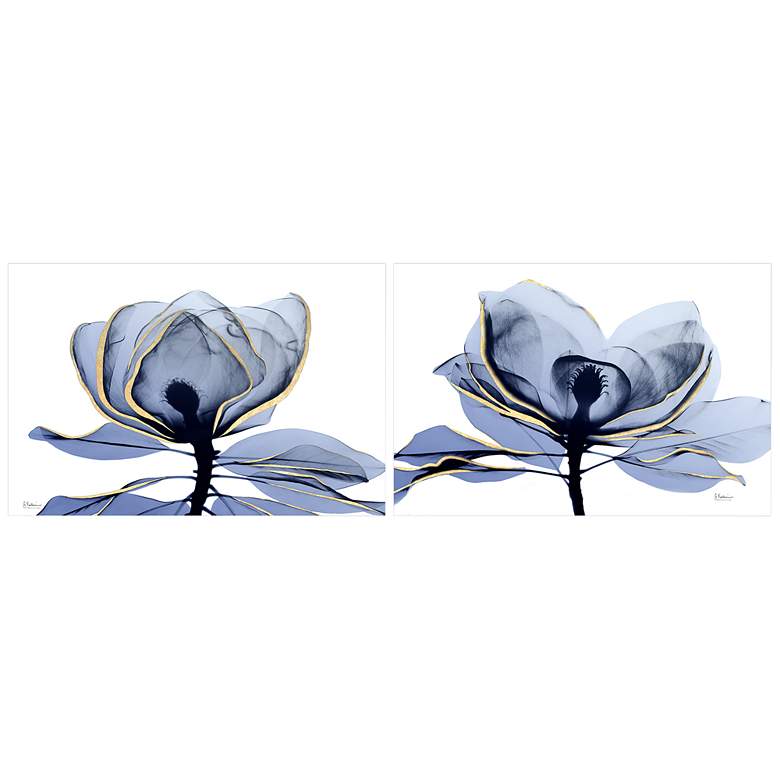Image 3 Golden Midnight 1 and 2 96" Wide 2-Piece Glass Wall Art Set