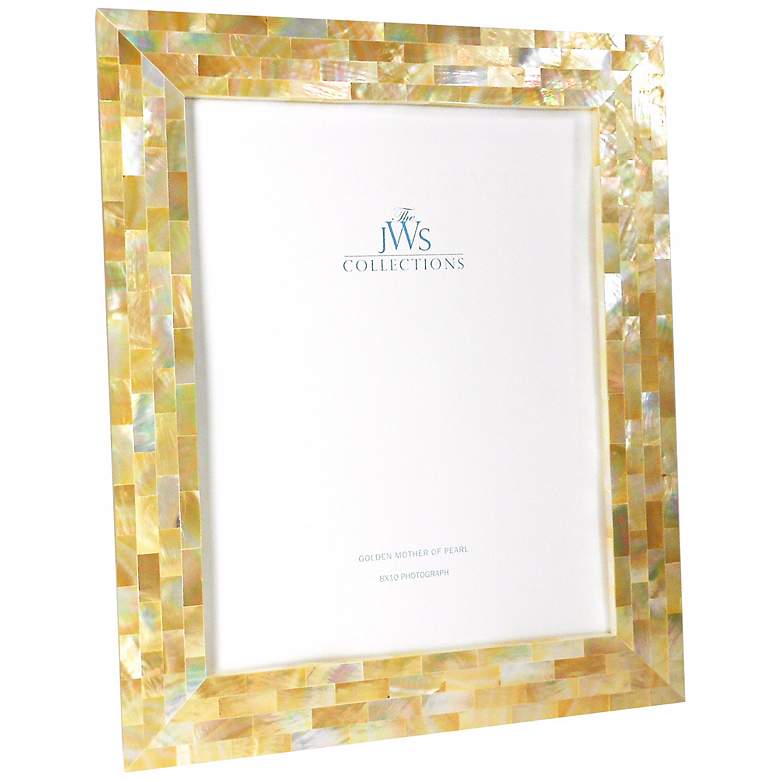 Image 1 Golden Mother of Pearl Oyster Shell 8x10 Picture Frame