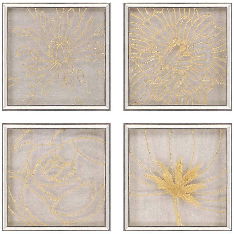 Image 1 Golden Organics I 18"W x 18"H Framed Art Set of 4