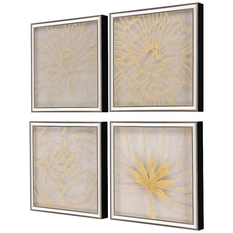 Image 2 Golden Organics I 18"W x 18"H Framed Art Set of 4 more views