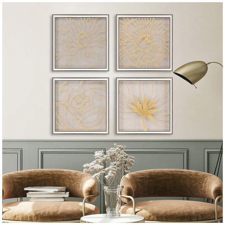 Image 4 Golden Organics I 18"W x 18"H Framed Art Set of 4 more views