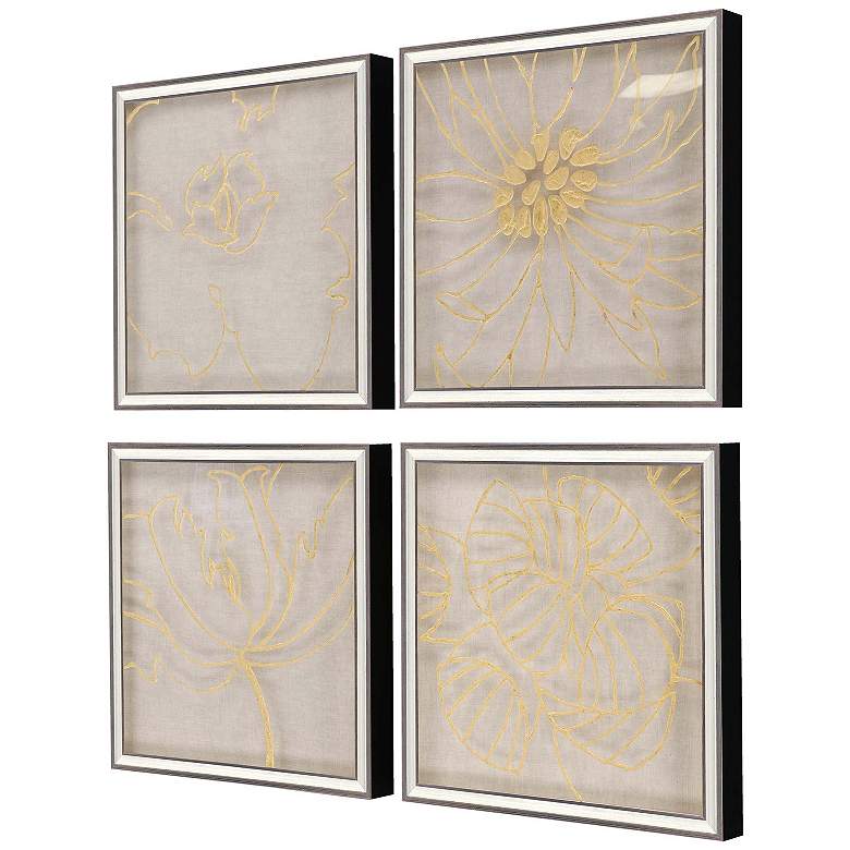 Image 2 Golden Organics II 18"W x 18"H Framed Art Set of 4 more views