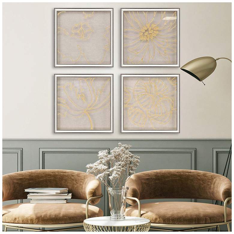 Image 4 Golden Organics II 18"W x 18"H Framed Art Set of 4 more views