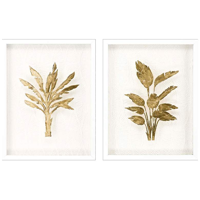 Image 1 Golden Palm I 22"W x 28"H Framed Art Set of 2