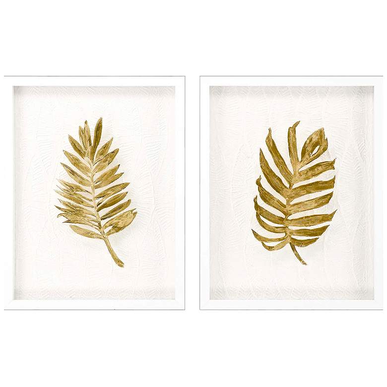 Image 1 Golden Palm II 22"W x 28"H Framed Art Set of 2