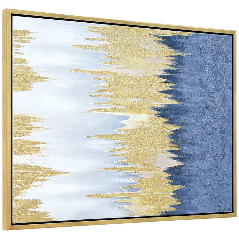 Image 4 Golden Rain 40 inchH Textured Metallic Framed Canvas Wall Art more views